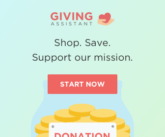 A donation button is shown on the giving assistant website.