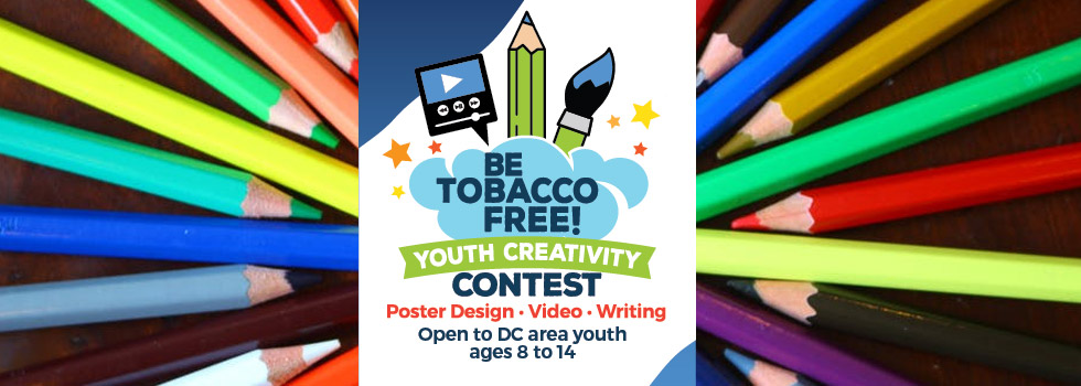 A poster with a drawing of pencils and a video.