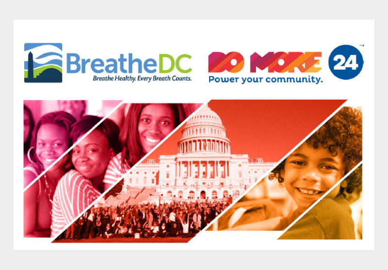 A collage of photos with the words " breathe dc ".