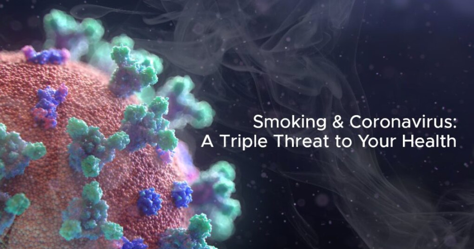 A close up of a virus with smoke coming out